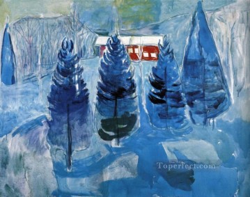 赤い家とトウヒ 1927年 エドヴァルド・ムンク Oil Paintings
